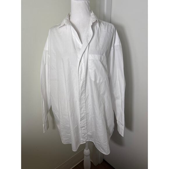 Frank & Eileen White Long Sleeve Cotton Button Up Sz S - Picture 1 of 4